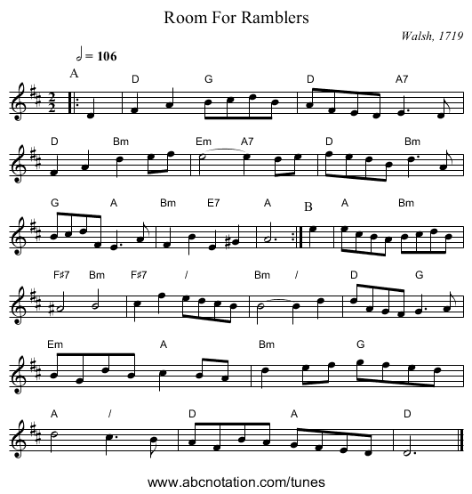 Room For Ramblers - staff notation