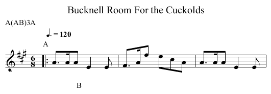 Room For the Cuckolds, Bucknell - staff notation