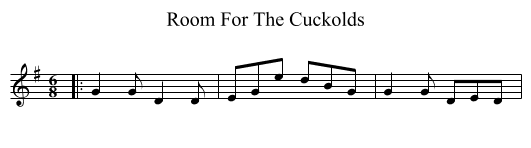 Room For The Cuckolds - staff notation