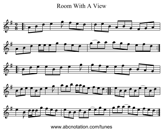 Room With A View - staff notation