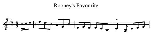 Rooney's Favourite - staff notation