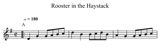 Rooster in the Haystack - staff notation