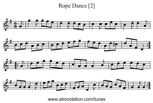 Rope Dance [2] - staff notation
