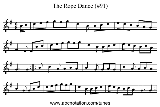 Rope Dance (#91), The - staff notation