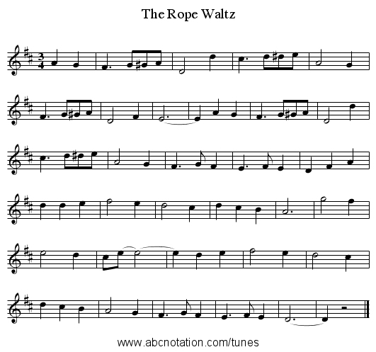 Rope Waltz, The - staff notation