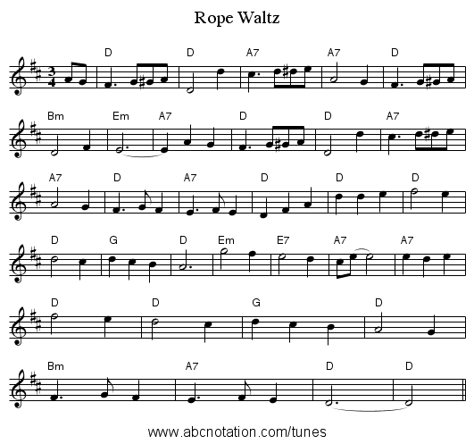 Rope Waltz - staff notation