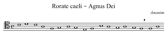Rorate caeli – Agnus Dei - staff notation