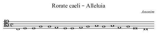 Rorate caeli – Alleluia - staff notation