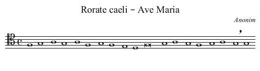 Rorate caeli – Ave Maria - staff notation