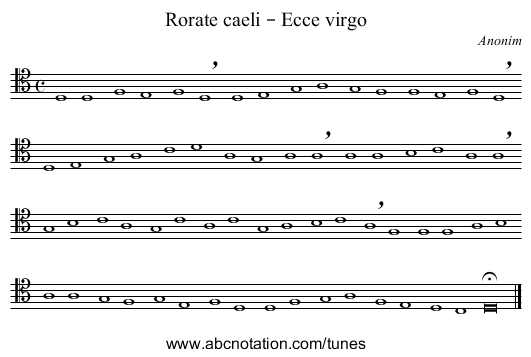 Rorate caeli – Ecce virgo - staff notation