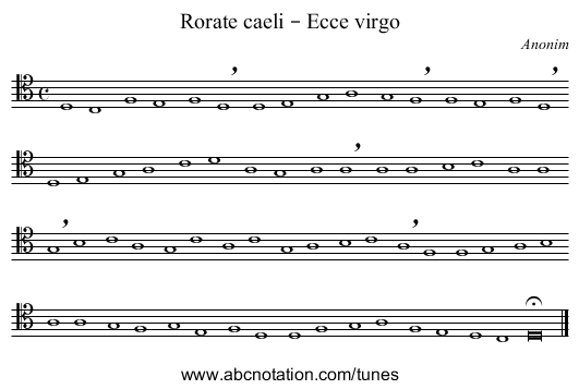 Rorate caeli – Ecce virgo - staff notation