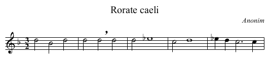 Rorate caeli - staff notation