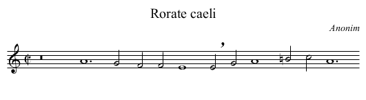 Rorate caeli - staff notation