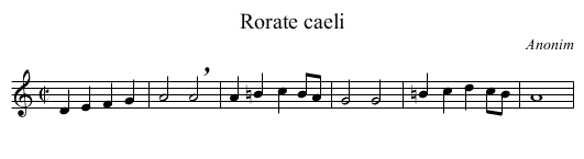 Rorate caeli - staff notation