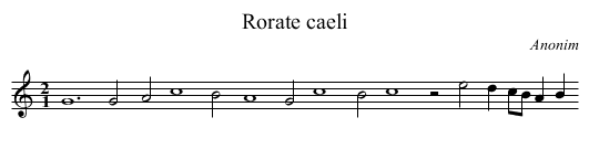 Rorate caeli - staff notation