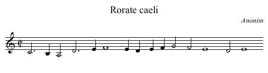 Rorate caeli - staff notation