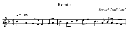 Rorate - staff notation