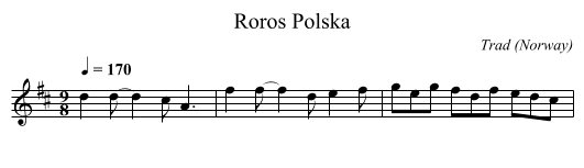 Roros Polska - staff notation