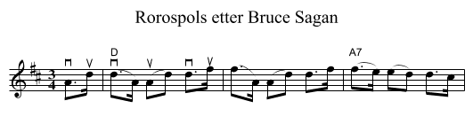 R&oslash;rospols etter Bruce Sagan - staff notation
