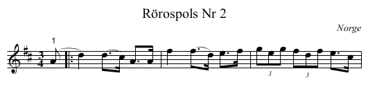 Rörospols Nr 2 - staff notation