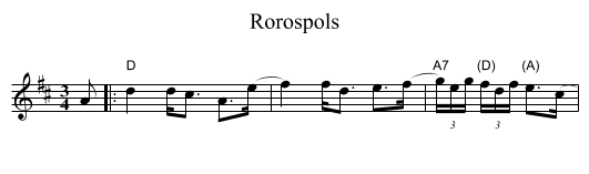 R&oslash;rospols - staff notation