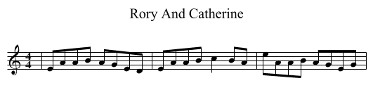 Rory And Catherine - staff notation