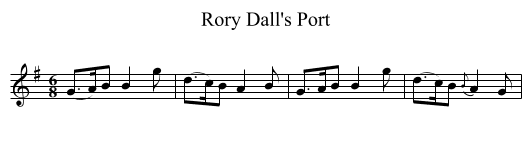 Rory Dall's Port - staff notation