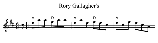Rory Gallagher's - staff notation