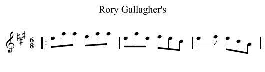 Rory Gallagher's - staff notation