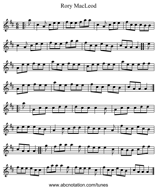 Rory MacLeod - staff notation