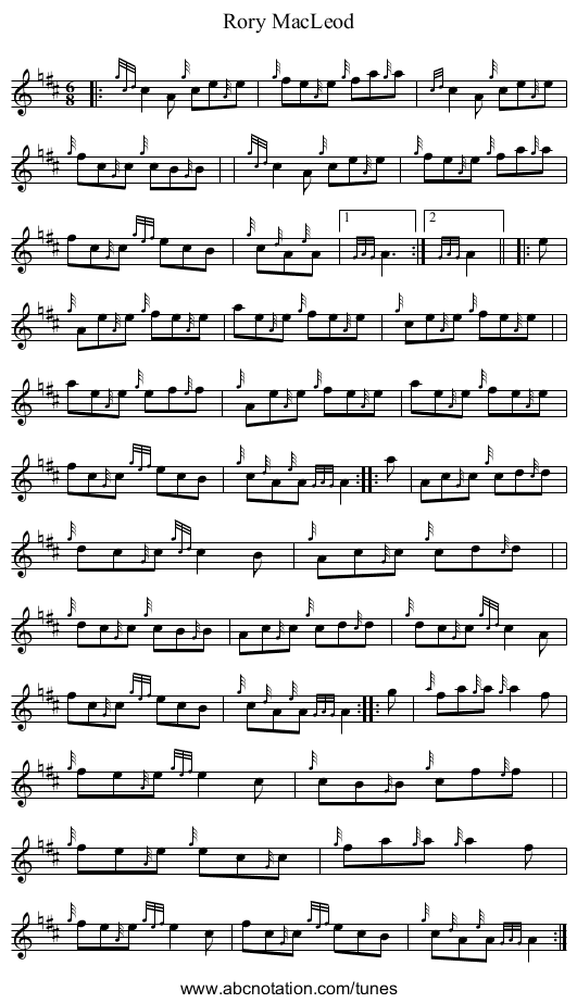 Rory MacLeod - staff notation