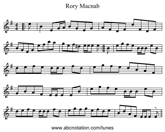 Rory Macnab - staff notation