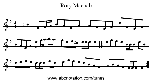 Rory Macnab - staff notation