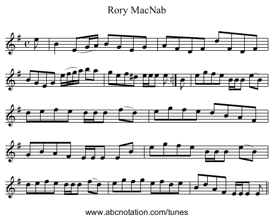 Rory MacNab - staff notation