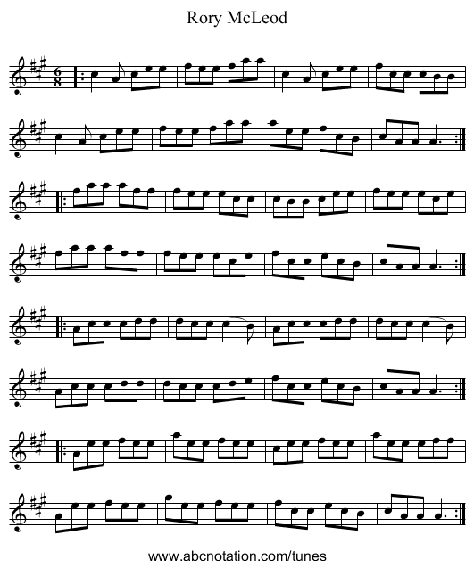 Rory McLeod - staff notation