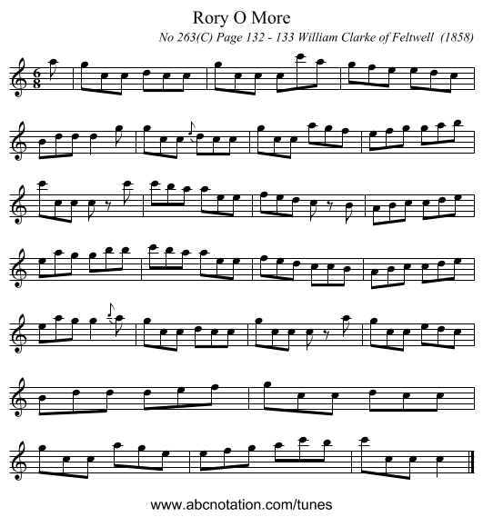 Rory O More - staff notation