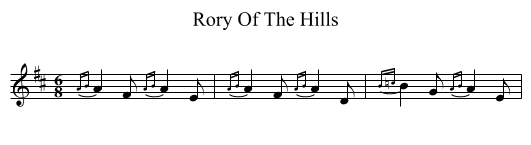 Rory Of The Hills - staff notation