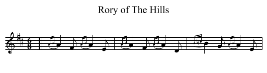 Rory of The Hills - staff notation