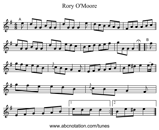 Rory O'Moore - staff notation