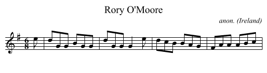 Rory O'Moore - staff notation