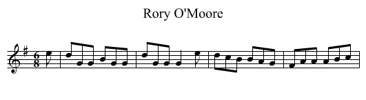 Rory O'Moore - staff notation