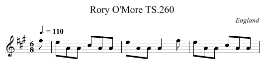 Rory O'More TS.260 - staff notation