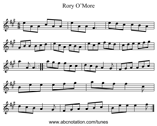 Rory O’More - staff notation