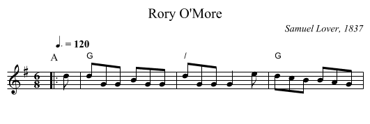 Rory O'More - staff notation