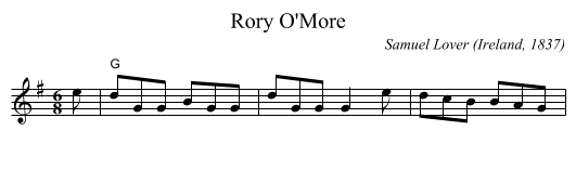 Rory O'More - staff notation
