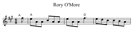 Rory O'More - staff notation