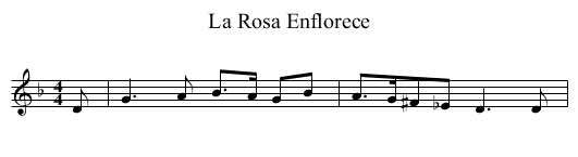 Rosa Enflorece, La - staff notation
