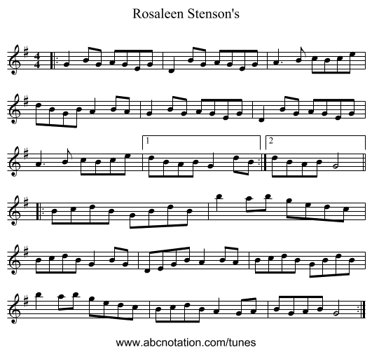 Rosaleen Stenson's - staff notation