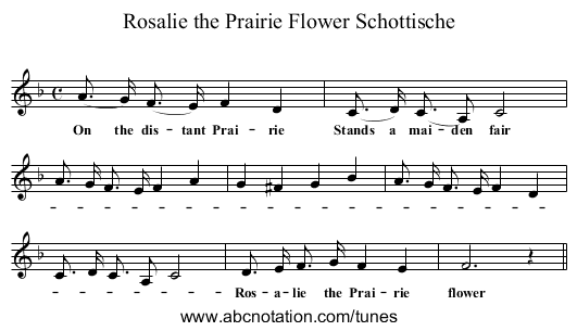 Rosalie the Prairie Flower Schottische - staff notation
