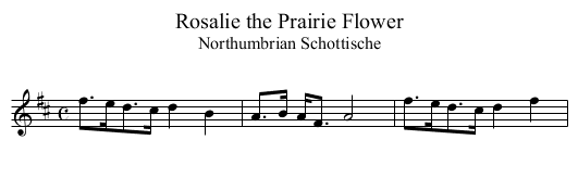 Rosalie the Prairie Flower - staff notation